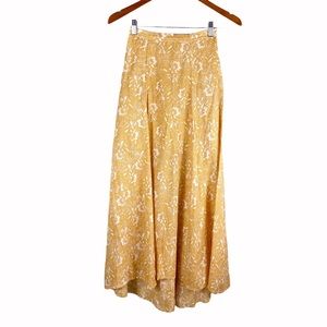 Amuse Society x Lulus xs Yellow Floral Maxi Skirt